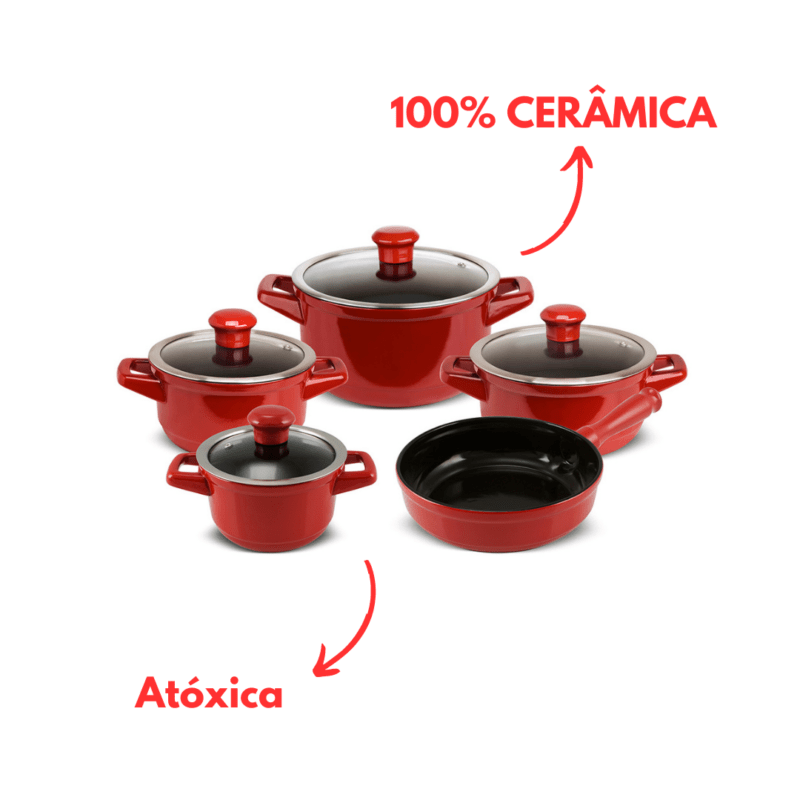Jogo De Panelas De Cerâmica Ceraflame Duo (Smart) 5 peças - Pomodoro - Image 3
