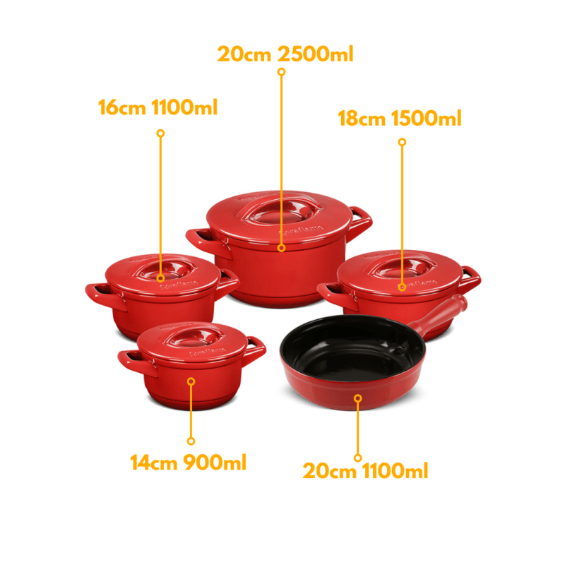 Jogo De Panelas De Cerâmica Ceraflame Duo+ (Smart) 5 peças - Pomodoro - Image 2