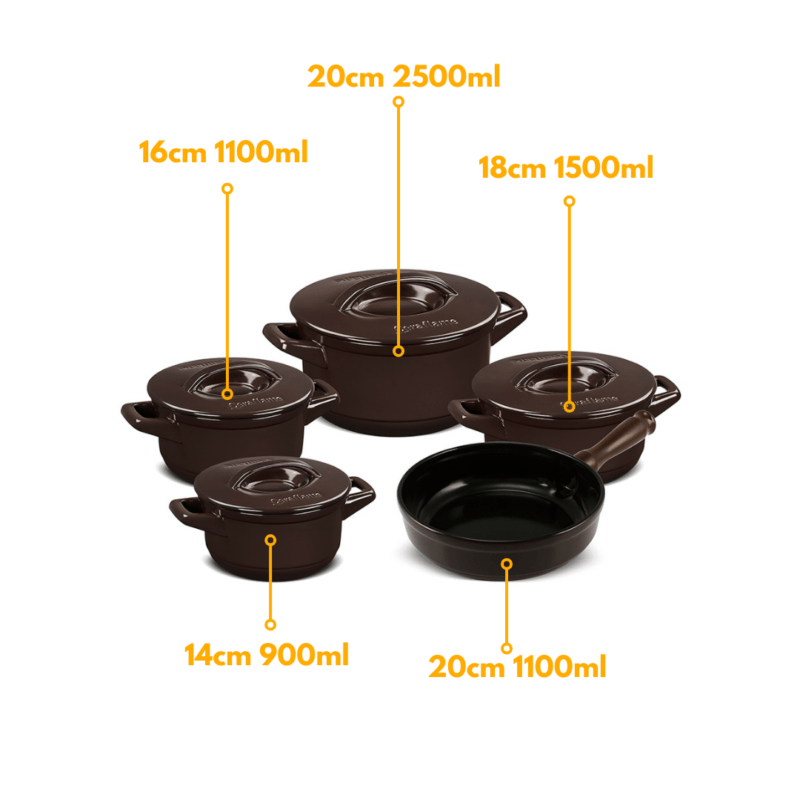 Jogo De Panelas De Cerâmica Ceraflame Duo+ (Smart) 5 peças - Chocolate - Image 2