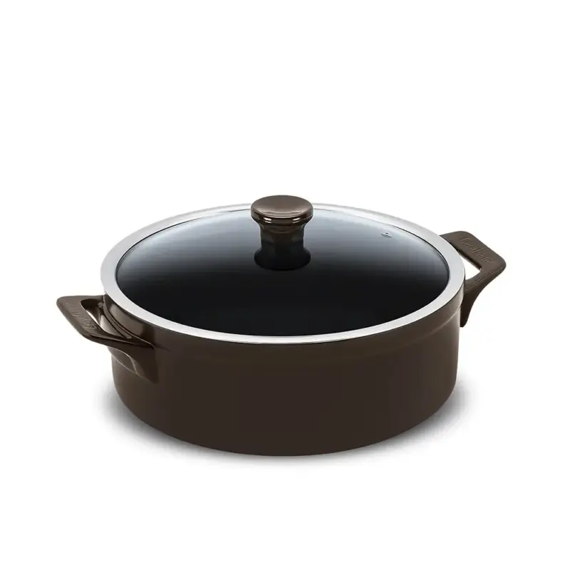 Caçarola Baixa Clear 28cm 4500ML Chocolate (Indução)