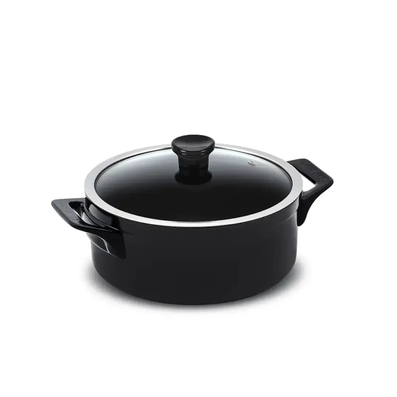 Caçarola Baixa Clear 24cm 3500ML Preto (Indução)