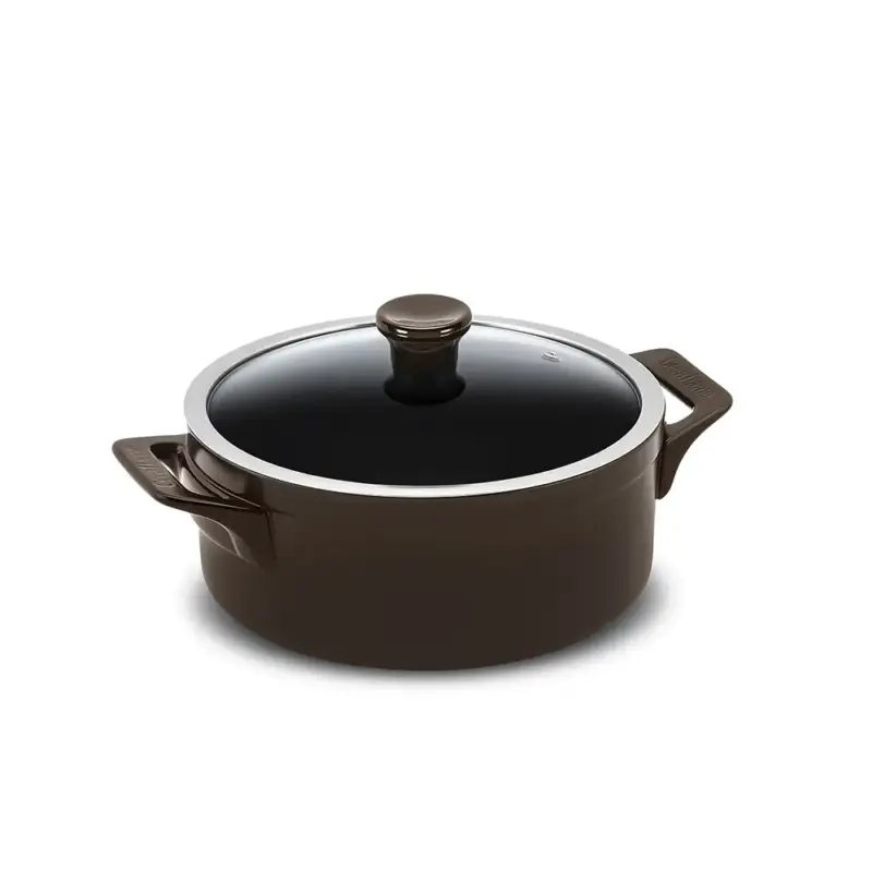 Caçarola Baixa Clear 24cm 3500ML Chocolate (Indução)