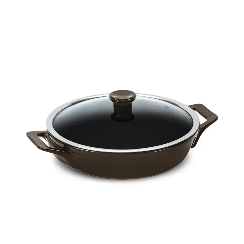 Frigideira com Alças Ceraflame Clear 28cm 2500ML - Chocolate (Indução)