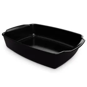 Assadeira Gusto Ceraflame Retangular  31x24x7,5cm com Alça 3500ml - Preto