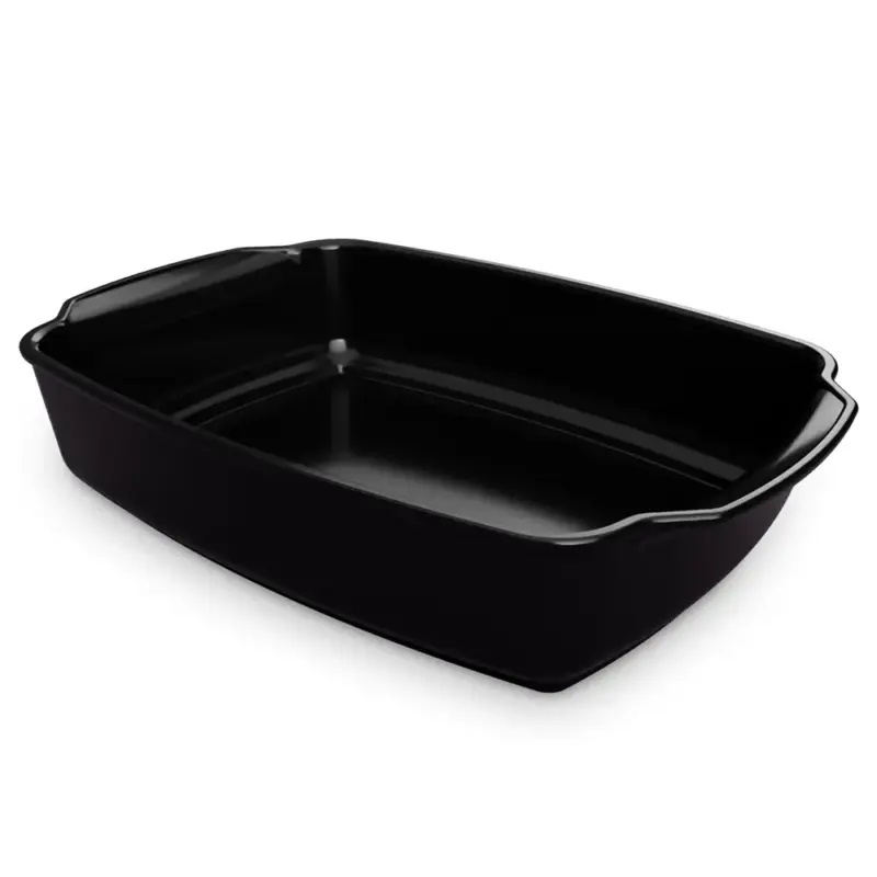 Assadeira Gusto Ceraflame Retangular  31x24x7,5cm com Alça 3500ml - Preto