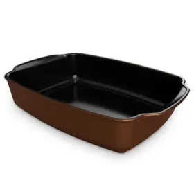 Assadeira Gusto Ceraflame Retangular  31x24x7,5cm com Alça 3500ml - Cobre
