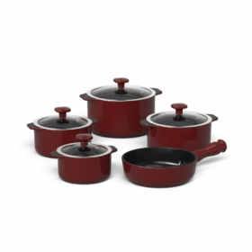 Conjunto de Panelas em Cerâmica Slim 5 peças Marsala - Ceraflame