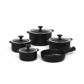 Jogo de Panelas Ceraflame Slim 5 Peças - Preto