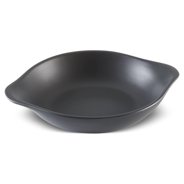 Assadeira Redonda (Com Aba) 20cm 500ml - Grafite Por Serem Feitas De Cerâmica Assam Mais Rápido Os Alimentos