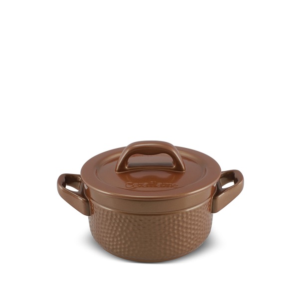Caçarola Martelada 14cm 900ml - Cobre Elas São Ideais Para O Preparo Individual De Refeições. Evita Desperdícios E Garante À Refeição Um Visual Único E Moderno. Além disso as panelas