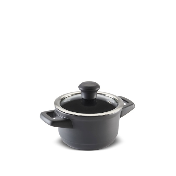 Caçarola Duo 14cm 900ml - Grafite A Linha Duo Possui Tampa De Vidro Que Permite Ao Consumidor A Visualização Do Alimento Durante O Preparo Da Refeição. Pode-Se Levar Direto À Mesa