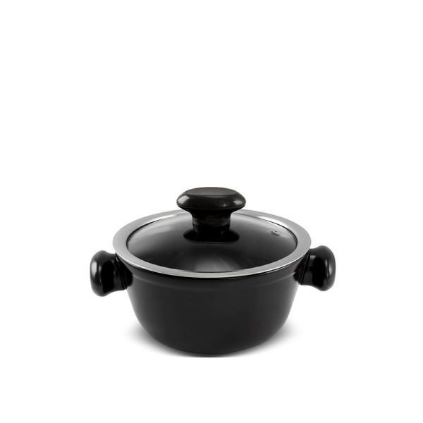Caçarola Chef 16cm 1 Litro - Preto Com Paredes Altas E Abertura Grande
