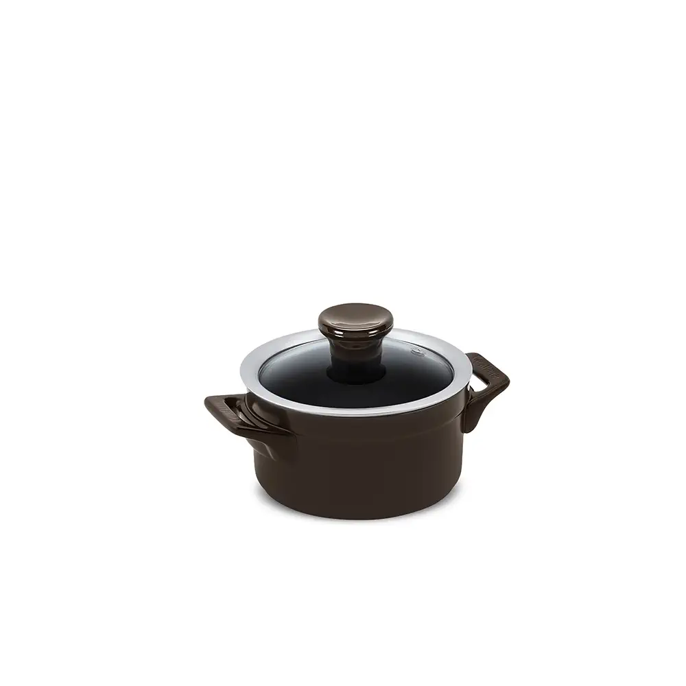 C18137545-CACAROLA-CLEAR-14CM-900ML-CHOCOLATE Caçarola Ceraflame Clear 14cm 900ML Chocolate (Indução) - Imagem 1