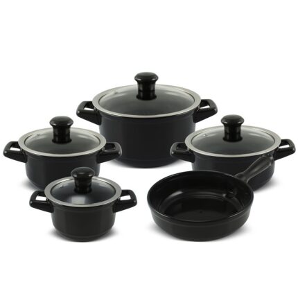 Jogo De Panelas De Cerâmica Ceraflame Duo (Smart) 5 peças - Preto