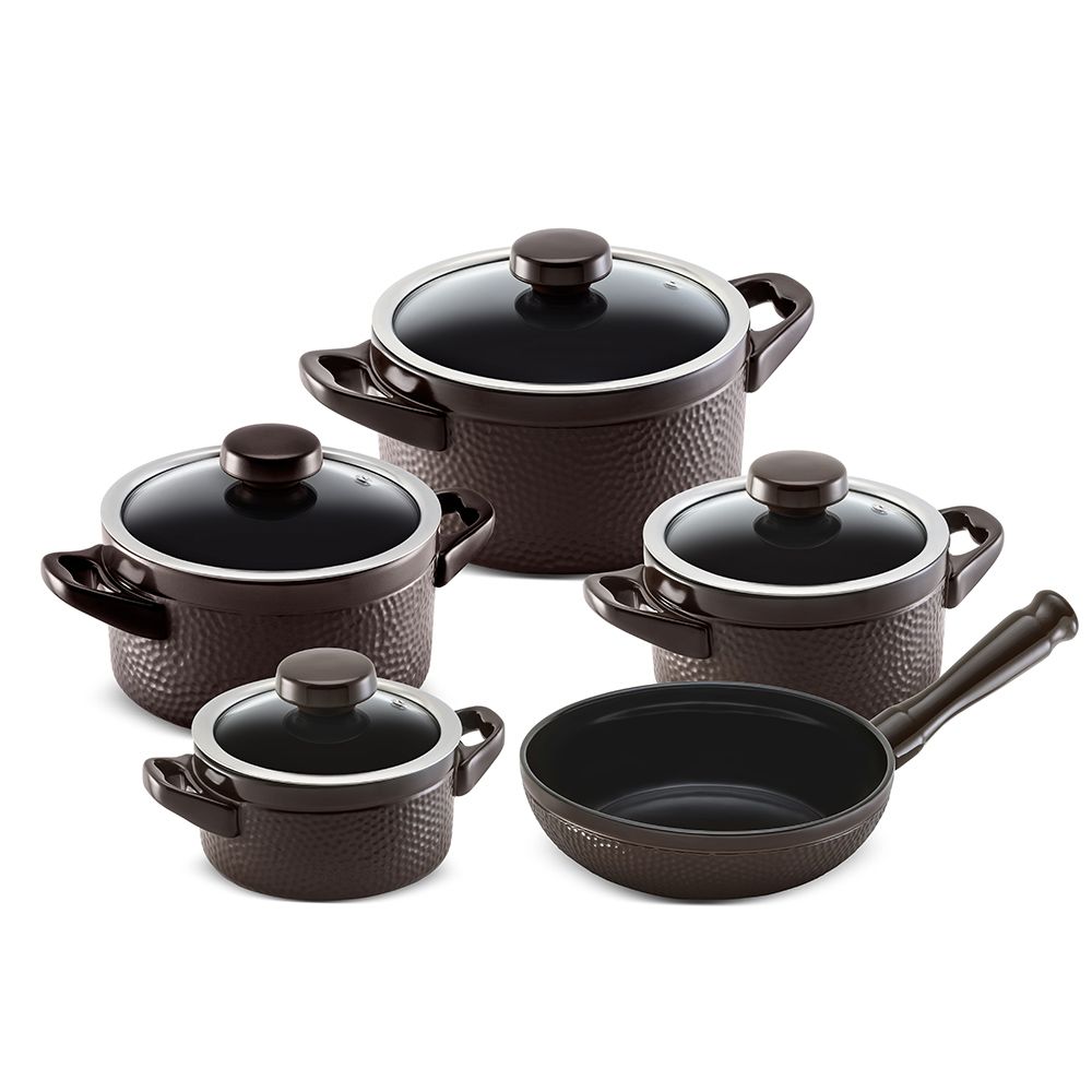 J614545 - CONJUNTO MARTELADO 5 PCS CHOCOLATE CONJUNTO MARTELADO 5 PCS CHOCOLATE