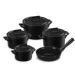 Jogo De Panelas De Cerâmica Ceraflame Clear+ 5 Pcs (indução) - Preto
