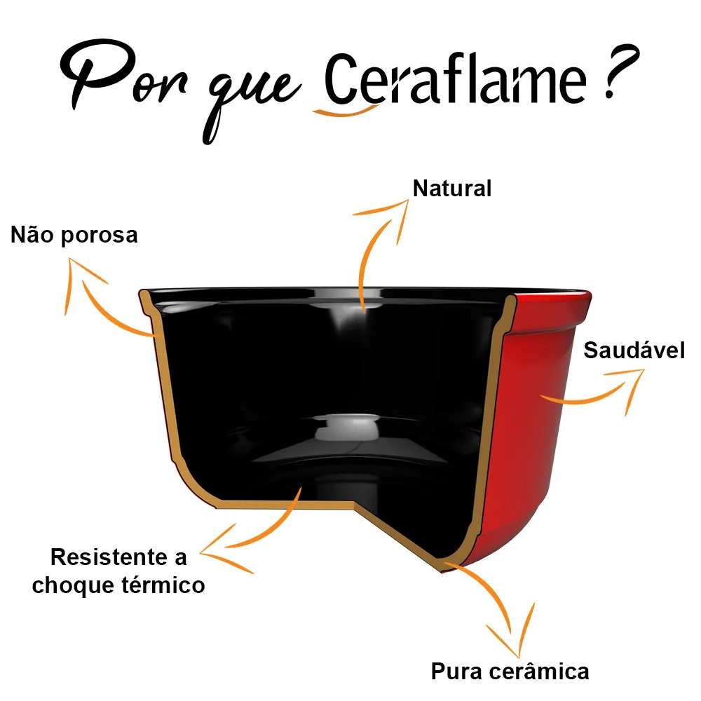 Assadeira Ceraflame Clear Retangular 34x25cm com Alça 3500ml - Chocolate - Imagem 3