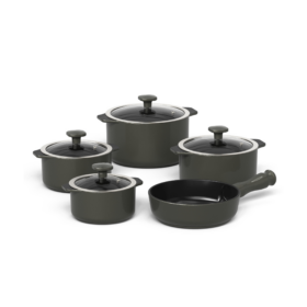 Jogo de Panelas Ceraflame Slim 5 Peças - Onyx Gray