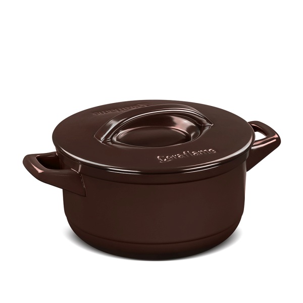 C1423585-1.jpg Caçarola Ceraflame Duo+ 24cm 4,3 Litros - Chocolate - Imagem 1