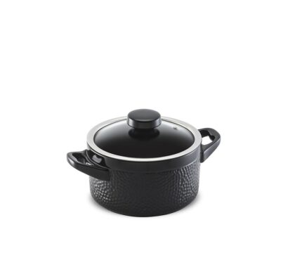 Caçarola Ceraflame Martelada 18cm 2,0 Litros  - Preto (Glass)