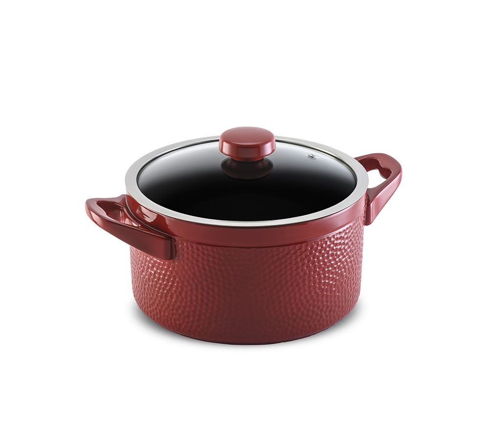 C16437646-CACAROLA-MARTELADA-24CM-5000ML-POMODORO.jpg Caçarola Ceraflame Martelada 24cm 5,0 Litros - Pomodoro (Glass) - Imagem 1