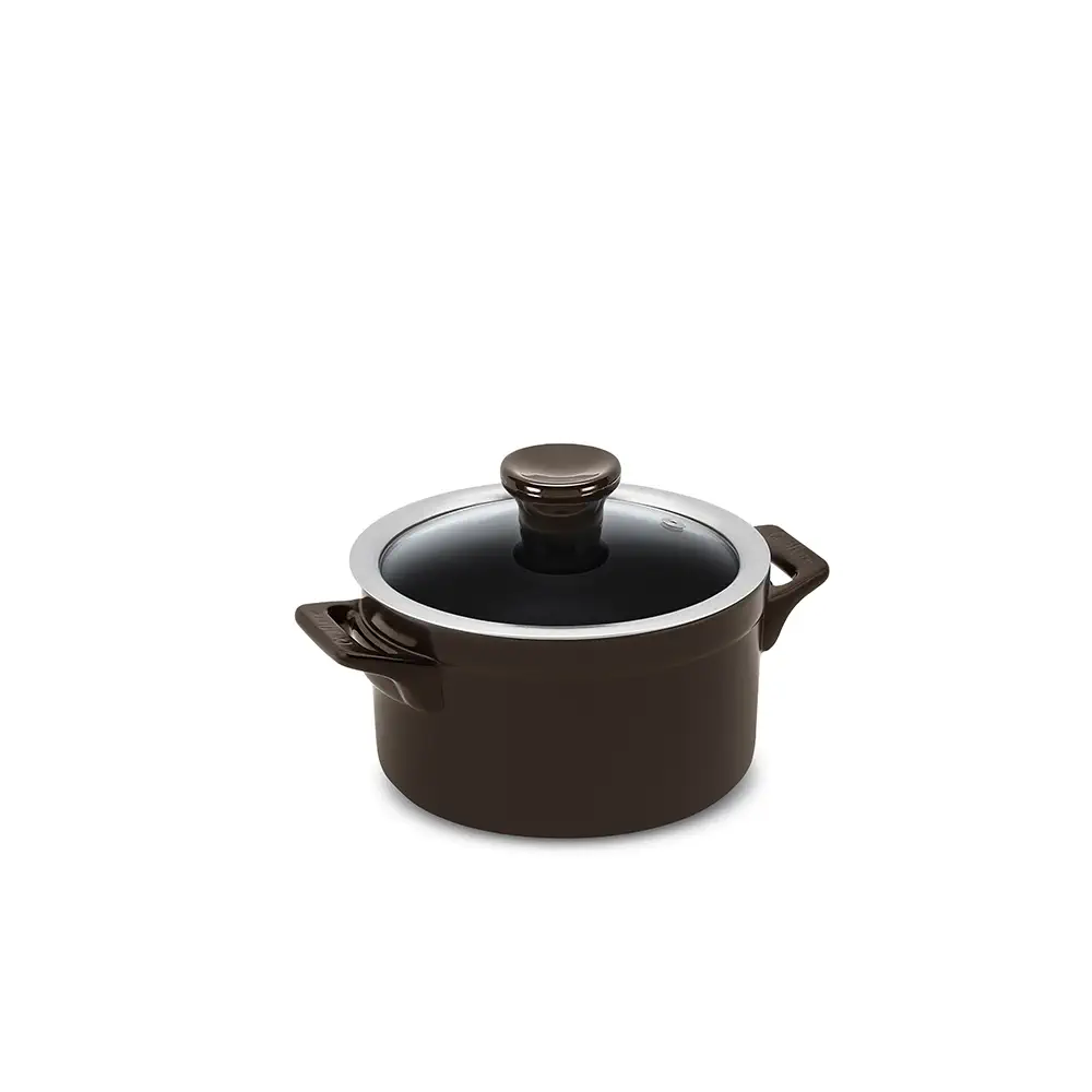 C18237545-CACAROLA-CLEAR-16CM-1500ML-CHOCOLATE.webp Caçarola Ceraflame Clear 16cm 1500ML Chocolate (Indução) - Imagem 1