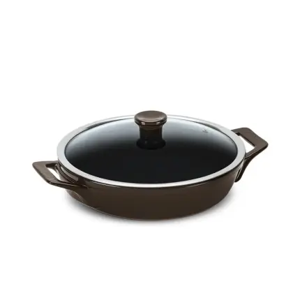 Frigideira com Alças Ceraflame Clear 28cm 2500ML - Chocolate (Indução)