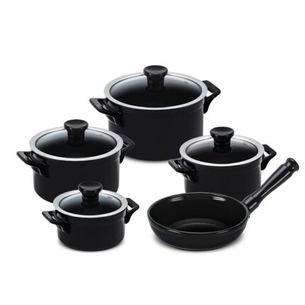 Jogo De Panelas De Cerâmica Ceraflame Clear 5 Pcs (indução) - Preto