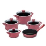 Jogo De Panelas De Cerâmica Ceraflame Clear 5 Pcs - Rose Gold
