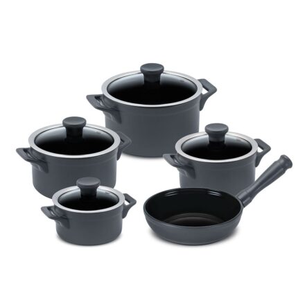 Jogo De Panelas De Cerâmica Ceraflame Clear 5 Pcs - Grafite