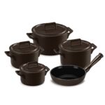 Jogo De Panelas De Cerâmica Ceraflame Clear+ 5 Pcs  - Chocolate