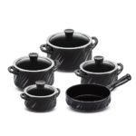 Jogo De Panelas De Cerâmica Ceraflame Twist 5 Pcs (indução) - Preto