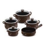 Jogo De Panelas De Cerâmica Ceraflame Twist 5 Pcs - Chocolate