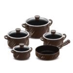 Jogo De Panelas De Cerâmica Ceraflame Twist 5 Pcs (indução) - Chocolate