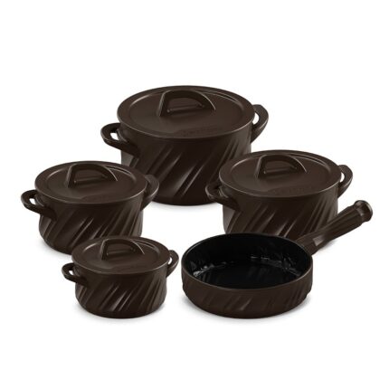 Jogo De Panelas De Cerâmica Ceraflame Twist+ 5 Pcs (indução) - Chocolate
