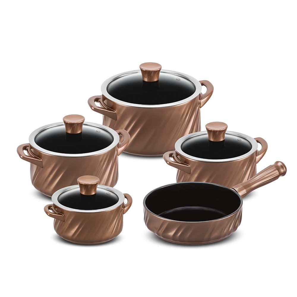J627949-CONJUNTO-TWIST-5-PCS-COBRE.jpg Jogo De Panelas De Cerâmica Ceraflame Twist 5 Pcs - Cobre - Imagem 1