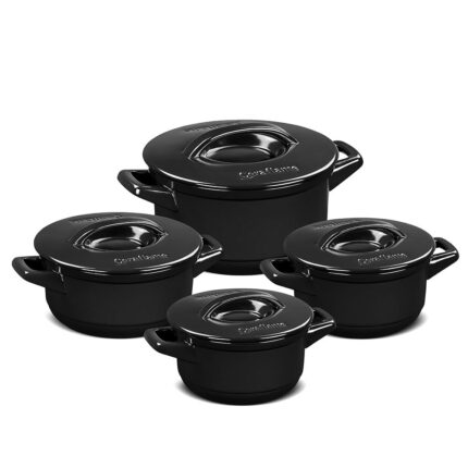 Jogo De Panelas De Cerâmica Ceraflame Duo+ 4 Peças - Preto