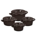 Jogo De Panelas De Cerâmica Ceraflame Duo+ 4 Peças - Chocolate