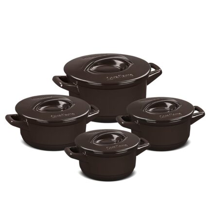 Jogo De Panelas De Cerâmica Ceraflame Duo+ 4 Peças - Chocolate