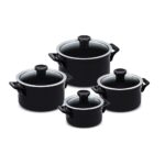 Jogo De Panelas De Cerâmica Ceraflame Clear 4 Peças - Preto