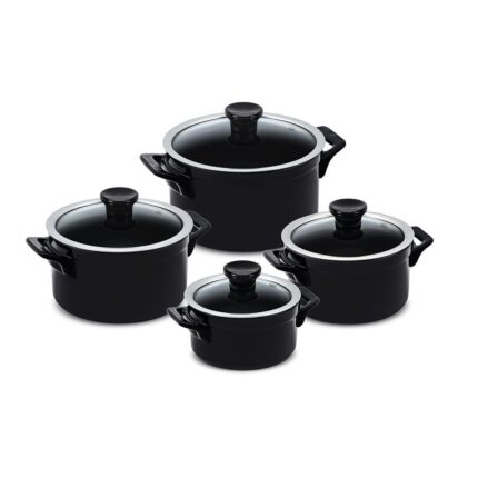 Jogo De Panelas De Cerâmica Ceraflame Clear 4 Peças - Preto