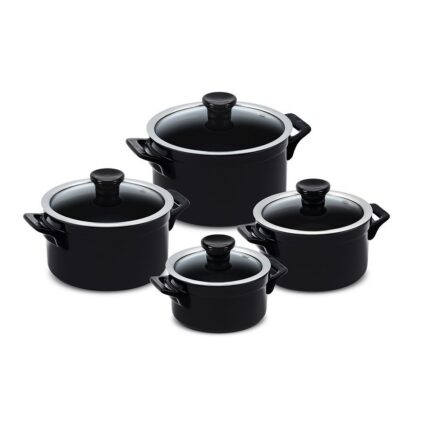 Jogo De Panelas De Cerâmica Ceraflame Clear 4 Peças - Preto