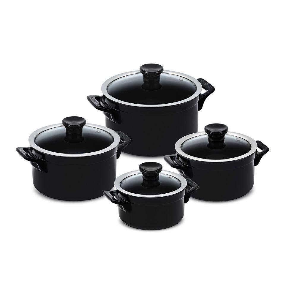J642141-CONJUNTO-CLEAR-4-PCS-PRETO.jpg Jogo De Panelas De Cerâmica Ceraflame Clear 4 Peças - Preto - Imagem 1