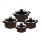 Jogo De Panelas De Cerâmica Ceraflame Clear 4 Peças  - Chocolate