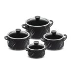 Jogo De Panelas De Cerâmica Ceraflame Twist 4 Peças - Preto
