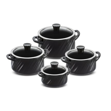 Jogo De Panelas De Cerâmica Ceraflame Twist 4 Peças - Preto