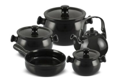 Jogo De Panelas De Cerâmica Ceraflame Premiere+ (Colonial) 5 Pcs - Preto