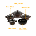 Jogo De Panelas De Cerâmica Ceraflame Duo (Smart) 5 peças - Chocolate - Imagem 8