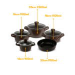 Jogo De Panelas De Cerâmica Ceraflame Duo (Smart) 5 peças - Chocolate - Imagem 8