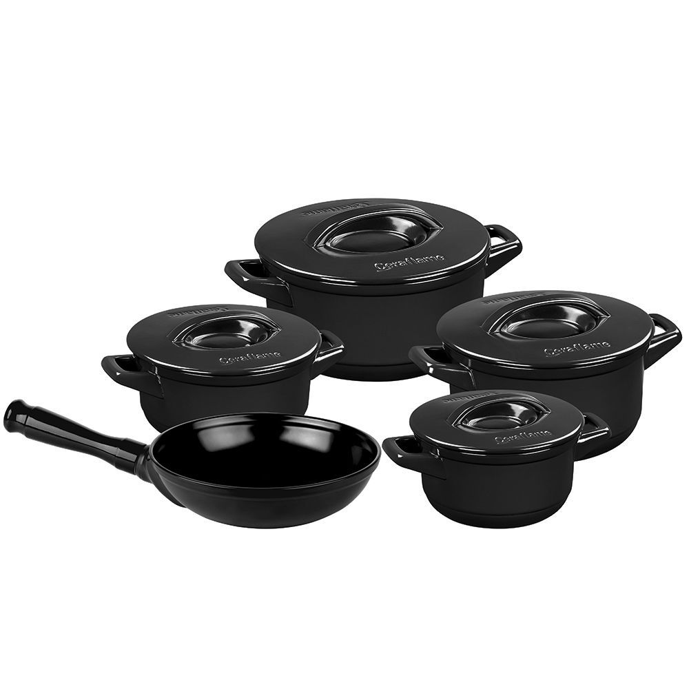 cjto-5-Pecas-Duo-PRETO.jpg Jogo De Panelas De Cerâmica Ceraflame Duo+ 5 Peças - Preto - Imagem 1